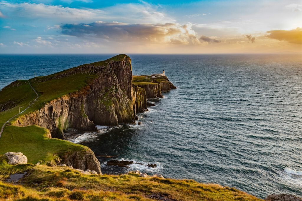 The beautiful rugged coastline of Neist Point, a key Isle of Skye tourist destination easily accessible from all Skye and Shore properties