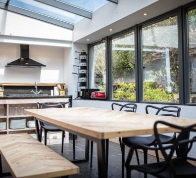 The stylish modern kitchen of Tern House, a Skye and Shore property