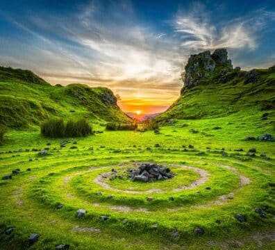 The Fairy Glen, a major Isle of Skye tourist attraction easily accessible from all Skye and Shore properties